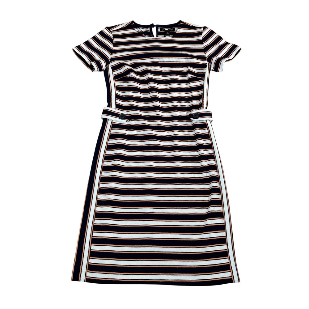 Banana Republic Women's‎ Size 0 Striped Short Sleeve Sheath Dress Navy White NWT